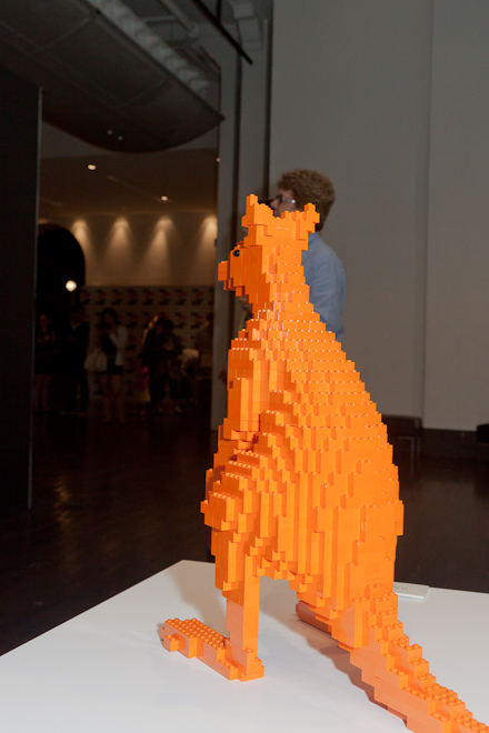 See, look at this piece of art. It is a Lego kangaroo made entirely out of orange. The message behind this piece is obvious, but takes a lot of thinking about. 