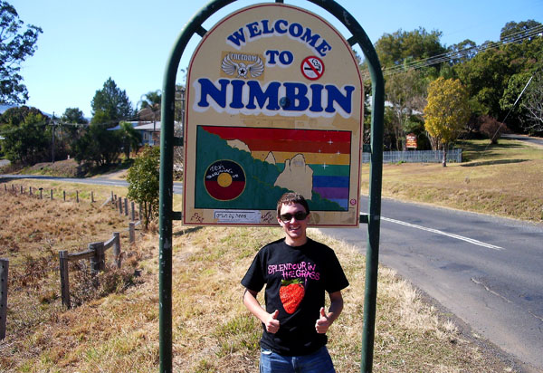 Scrivens at Nimbin. No smoking in Nimbin.